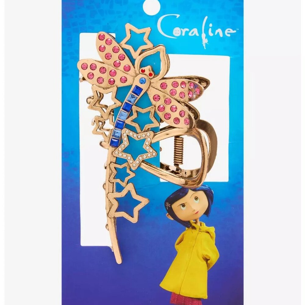 Coraline Hair Clip Dragonfly Rhinestone Claw Hair Clip New Laika